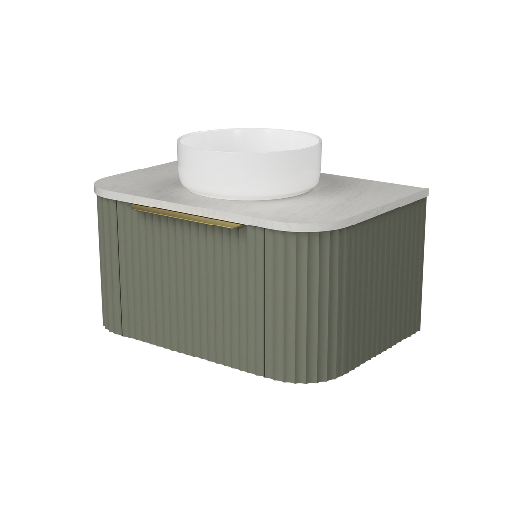 Santos 750mm Centre WG Basin Silk Surface AC Top Wall-Hung Vanity