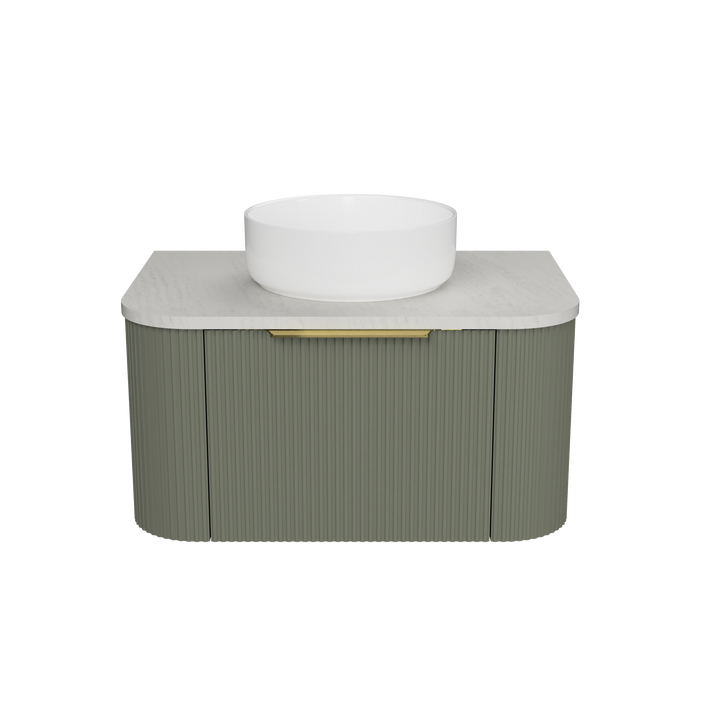 Santos 750mm Centre WG Basin Silk Surface AC Top Wall-Hung Vanity