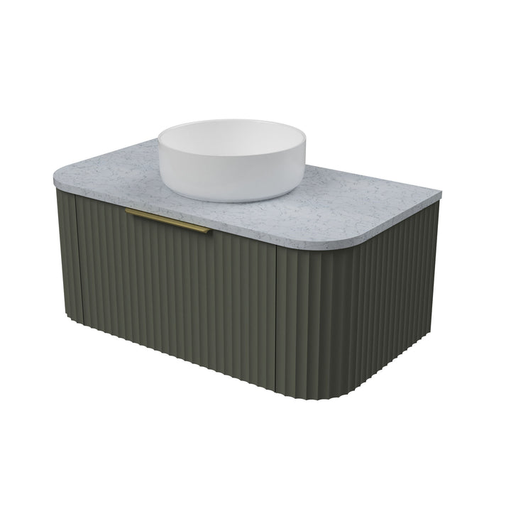 Santos 900mm Centre WG Basin Silk Surface AC Top Wall-Hung Vanity