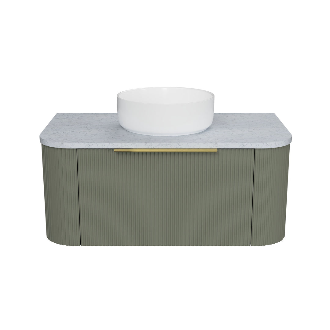 Santos 900mm Centre WG Basin Silk Surface AC Top Wall-Hung Vanity