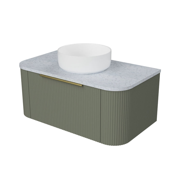 Santos 900mm Centre WG Basin Silk Surface AC Top Wall-Hung Vanity