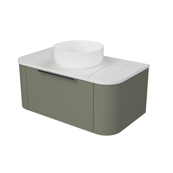 Santos 900mm Centre WG Basin Silk Surface AC Top Wall-Hung Vanity