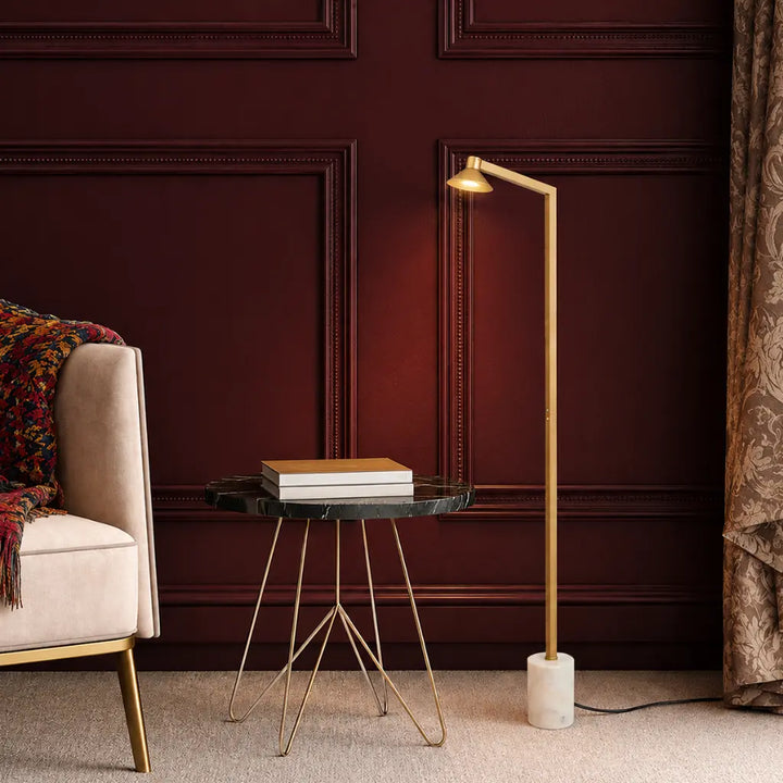 Satrom LED Floor Lamp in Antique Brass or Black