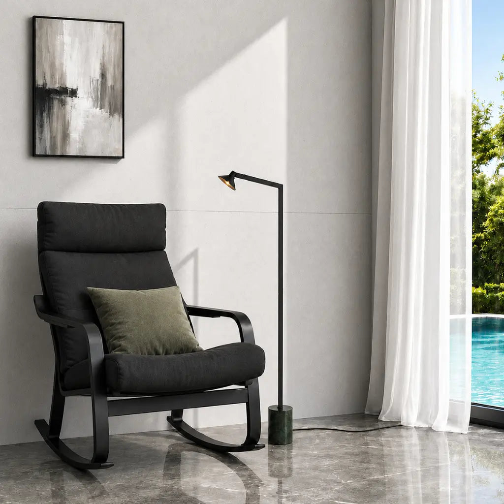 Satrom LED Floor Lamp in Antique Brass or Black