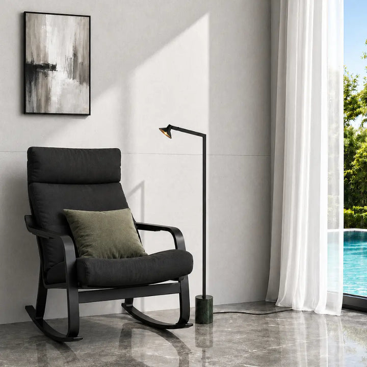 Satrom LED Floor Lamp in Antique Brass or Black
