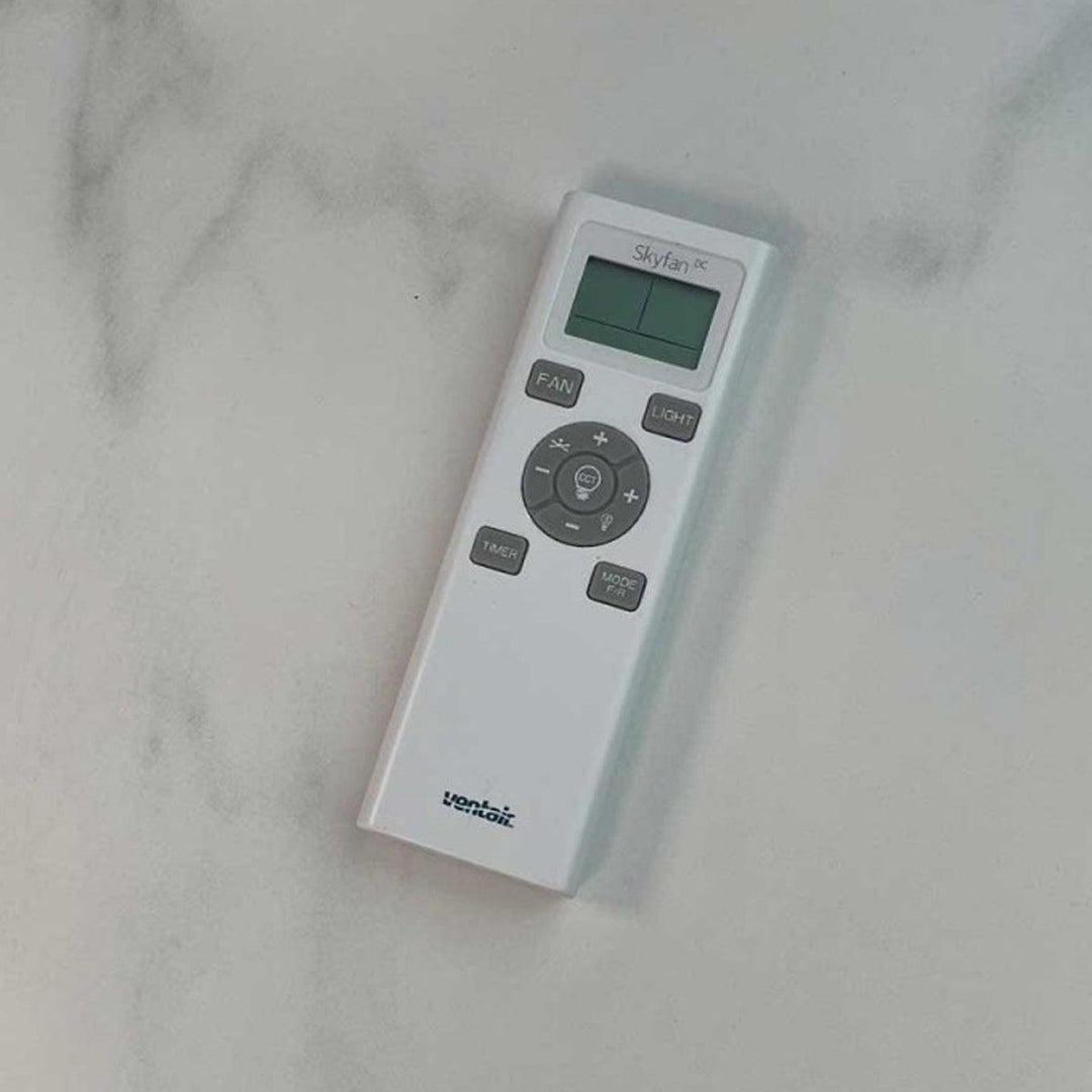 48" Skyfan DC Ceiling Fan Black, White, Light Oak with Light SKY1203-L Ventair