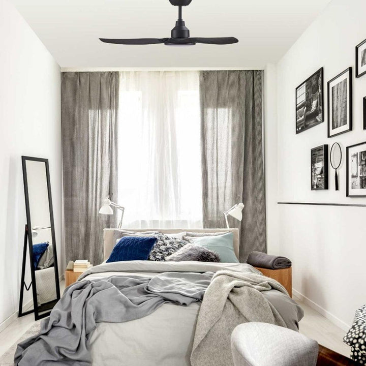 48" Skyfan DC Ceiling Fan Black, White, Light Oak with Light SKY1203-L Ventair