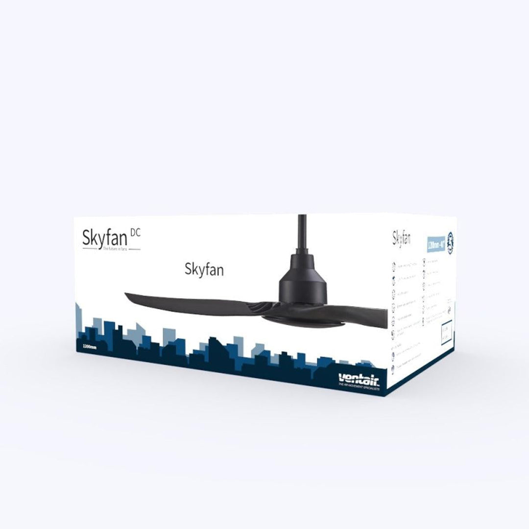 48" Skyfan DC Ceiling Fan Black, White, Light Oak SKY1203 Ventair