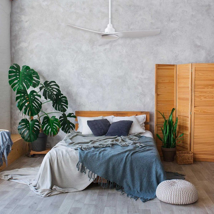 48" Skyfan DC Ceiling Fan Black, White, Light Oak with Light SKY1203-L Ventair