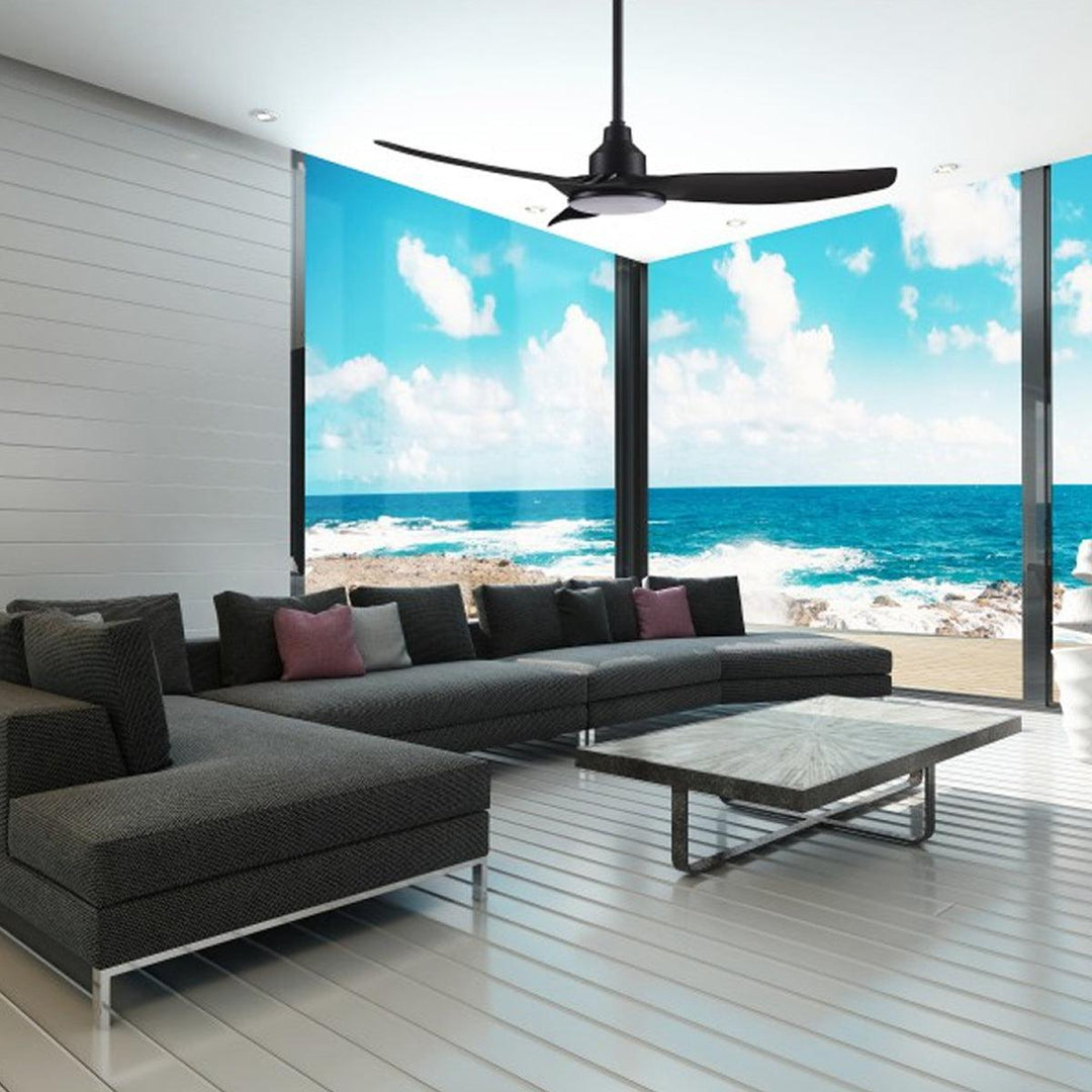 52" Skyfan DC Ceiling Fan Black, White, Teak, Light Oak with Light SKY1303-L Ventair