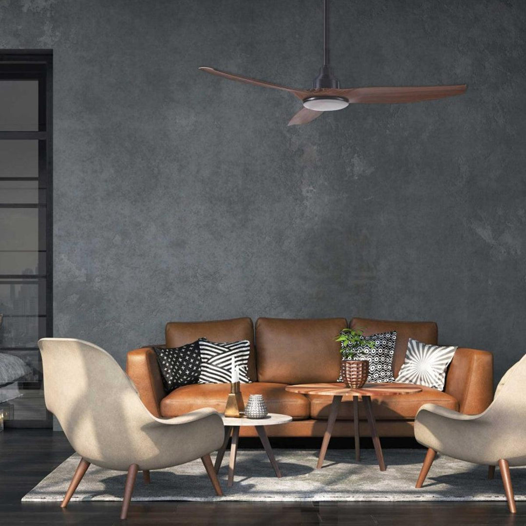 52" Skyfan DC Ceiling Fan Black, White, Teak, Light Oak with Light SKY1303-L Ventair