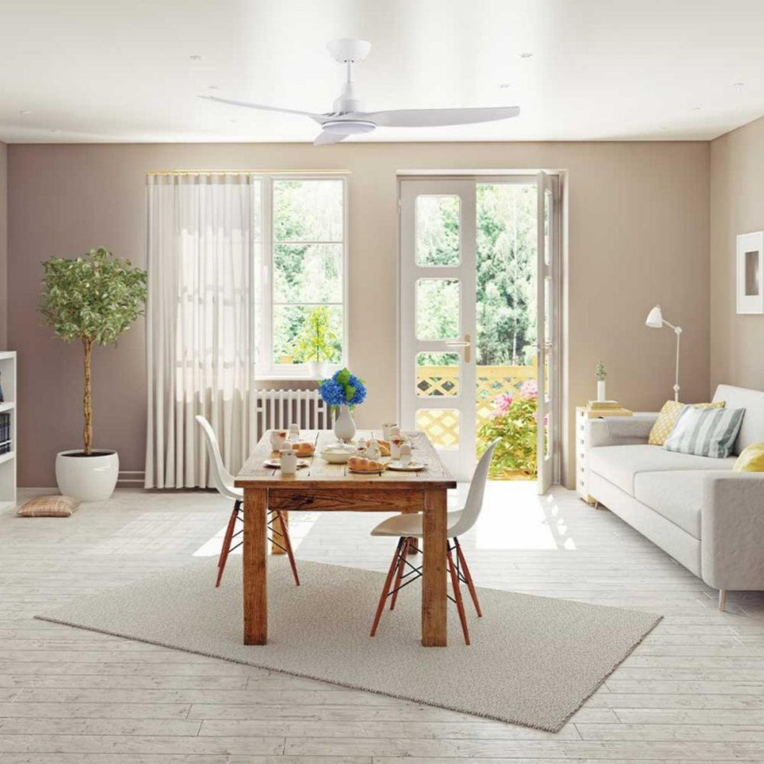 52" Skyfan DC Ceiling Fan Black, White, Teak, Light Oak with Light SKY1303-L Ventair