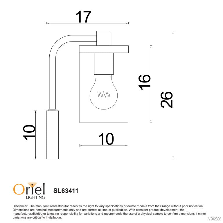 Raymont Wall Light Matte Black / Clear – premium home and bathroom accessory from Pilbara Bathroom Warehouse