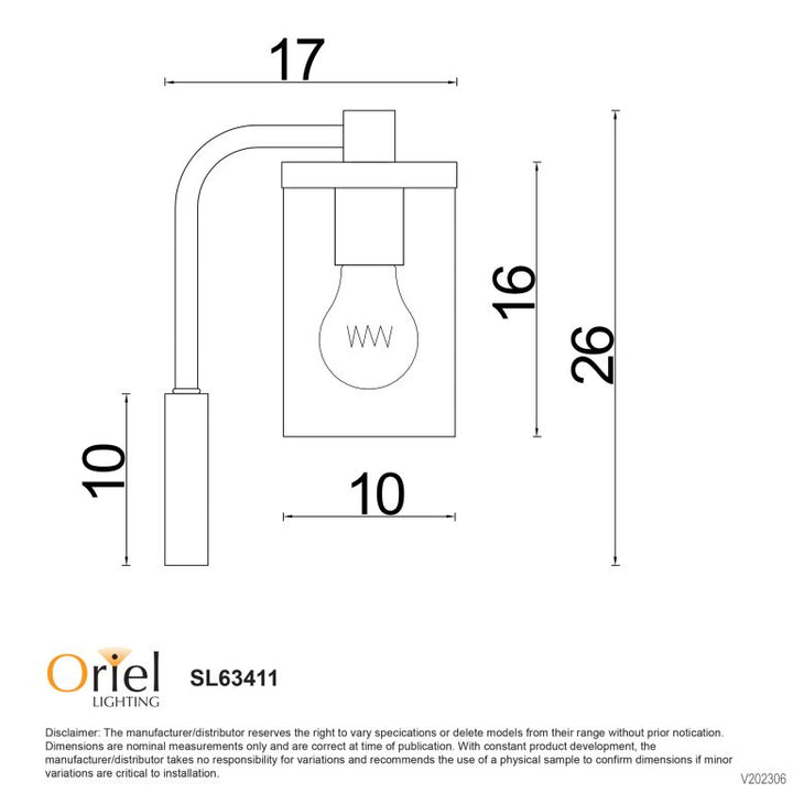 Raymont Wall Light Matte Black / Clear – premium home and bathroom accessory from Pilbara Bathroom Warehouse