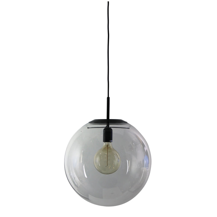 NEWTON.40 BK Matt Black and Clear Glass Pendant