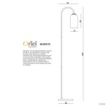 Classic Black Metal Floor Lamp 1600mm with Opal Glass