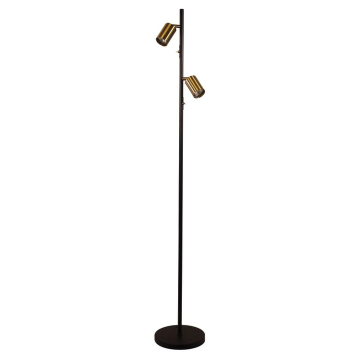 Ponte Twin Floor Lamp Black/Satin Brass