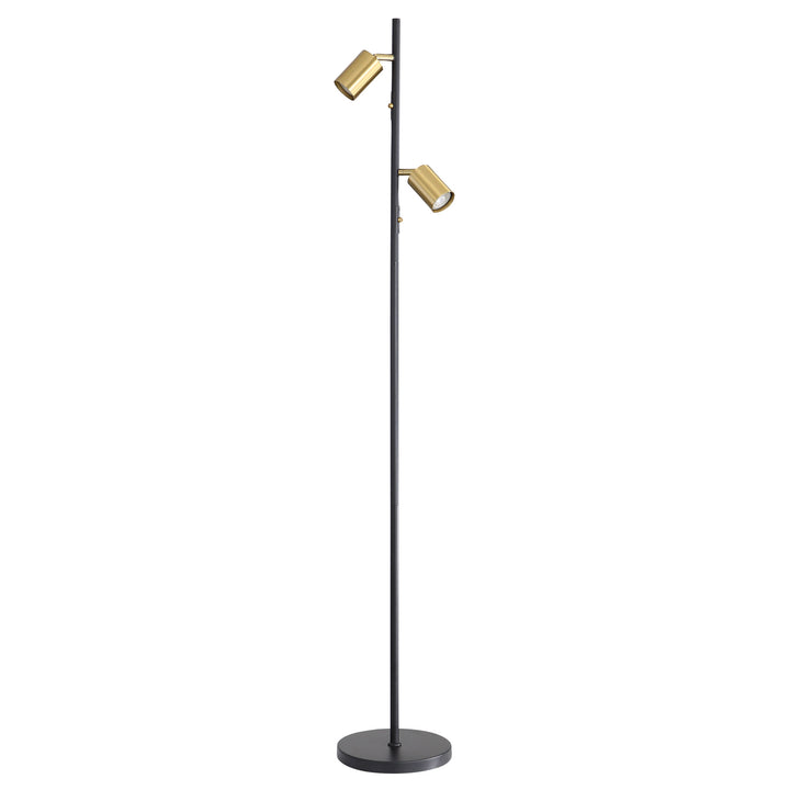 Ponte Twin Floor Lamp Black/Satin Brass