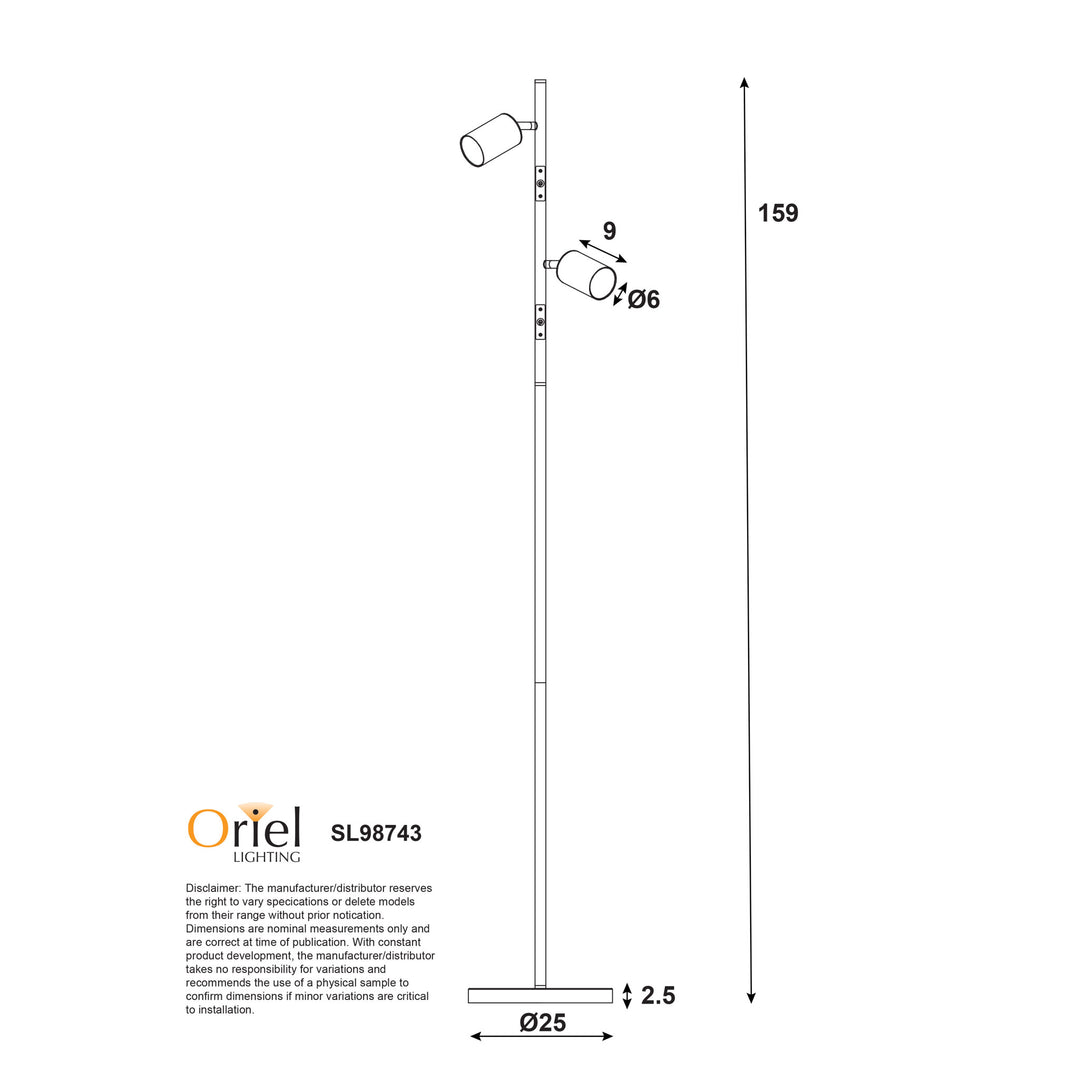 Ponte Twin Floor Lamp All Black