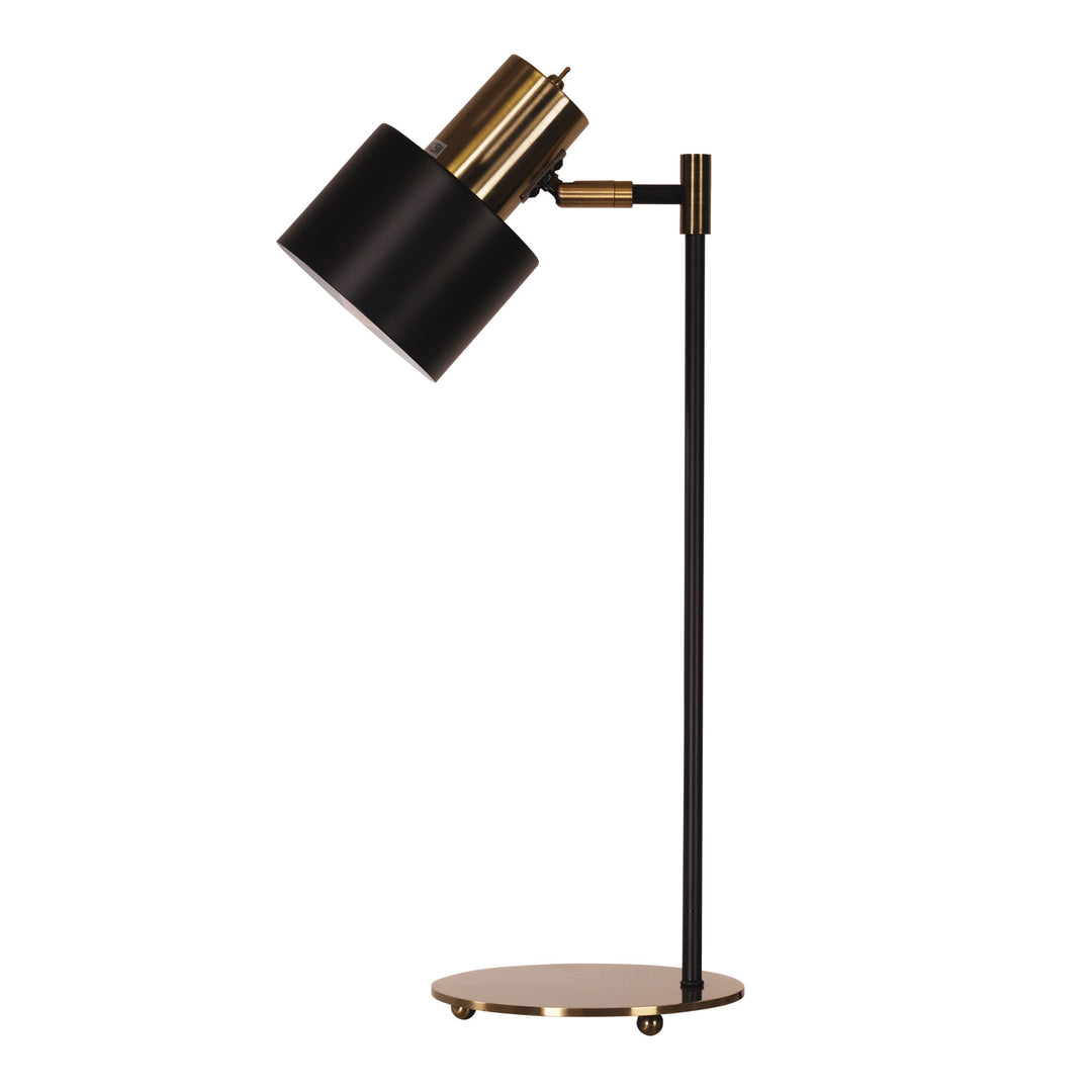 Ari Desk Lamp Black W/Ant Brass Head