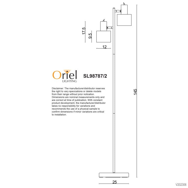 Ari Twin Floor Lamp Black W/Black