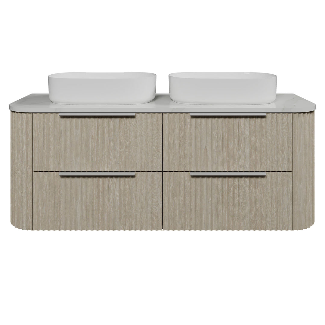 Socoa 1500mm Double WG Basins Silk Surface AC Top Wall-Hung Vanity