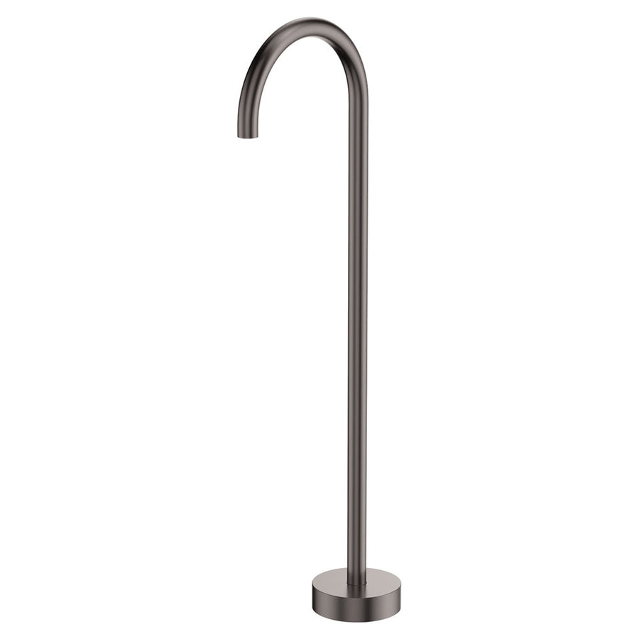 Kaya Gooseneck Floor Bath Outlet Gun Metal – Industrial Style Floor Spout – Pilbara Bathroom Warehouse Perth and regional Western Australia