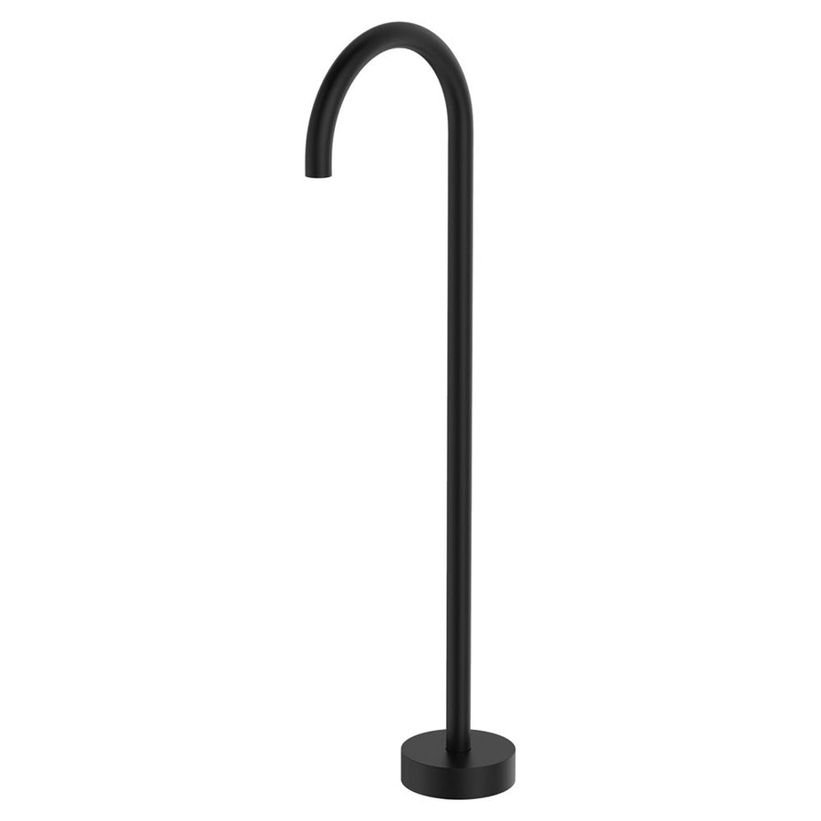 Kaya Gooseneck Floor Bath Outlet Matte Black – Bold Modern Bath Filler – Pilbara Bathroom Warehouse Perth and regional Western Australia