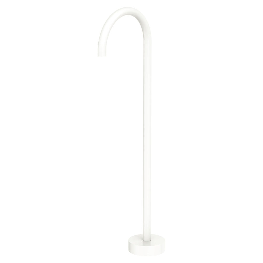 Kaya Gooseneck Floor Bath Outlet Matte White – Fresh White Floor Bath Spout – Pilbara Bathroom Warehouse Perth and regional Western Australia