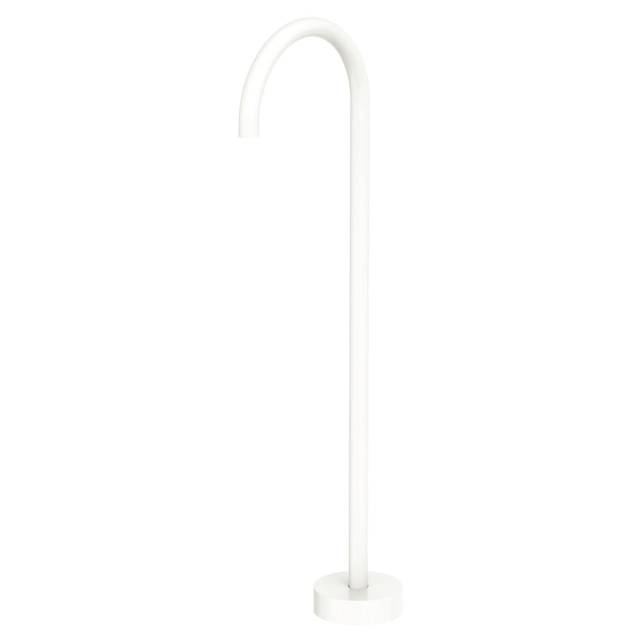 Kaya Gooseneck Floor Bath Outlet Matte White – Fresh White Floor Bath Spout – Pilbara Bathroom Warehouse Perth and regional Western Australia
