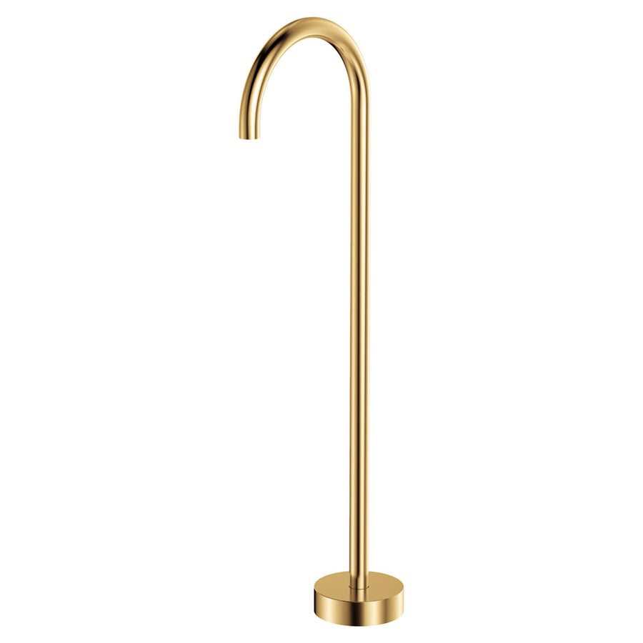 Kaya Gooseneck Floor Bath Outlet Urban Brass – Designer Metallic Floor Spout – Pilbara Bathroom Warehouse Perth and regional Western Australia