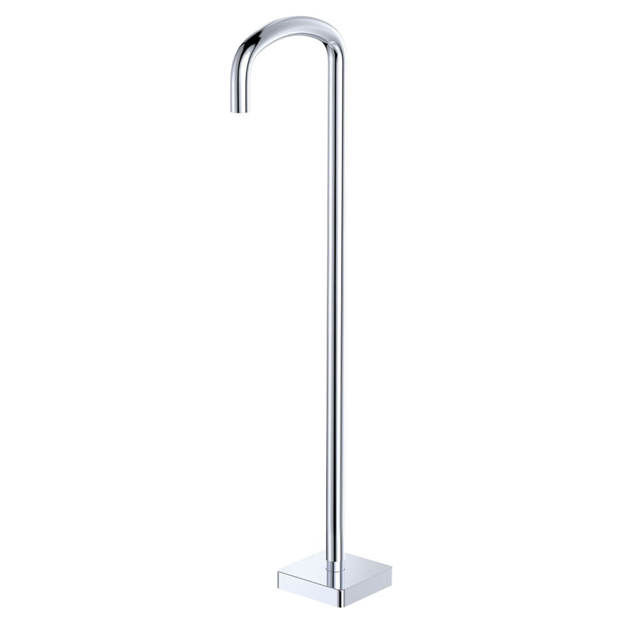 Tono Floor Mounted Bath Outlet Chrome – Sleek Curved Bath Filler – Pilbara Bathroom Warehouse Perth and regional Western Australia