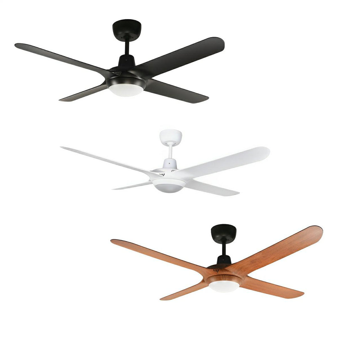 56" Spyda AC Ceiling Fan Black, White, Titanium, Teak, Walnut with Light SPY1424-L Ventair