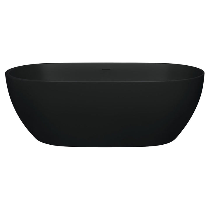 Luciana Solid Surface Bath Matte Black 1690mm – Bold Designer Freestanding Bath – Pilbara Bathroom Warehouse Perth and regional Western Australia