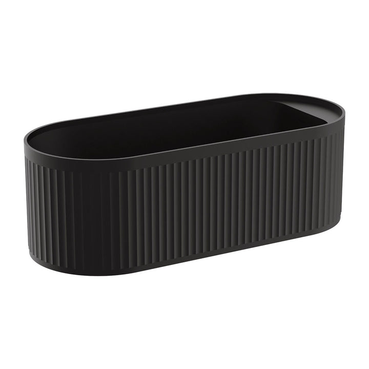 Minka Solid Surface Bath 1700mm Matte Black – Statement Black Freestanding Bath – Pilbara Bathroom Warehouse Perth and regional Western Australia