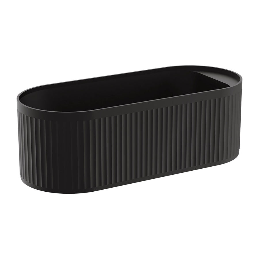 Minka Solid Surface Bath 1700mm Matte Black – Statement Black Freestanding Bath – Pilbara Bathroom Warehouse Perth and regional Western Australia