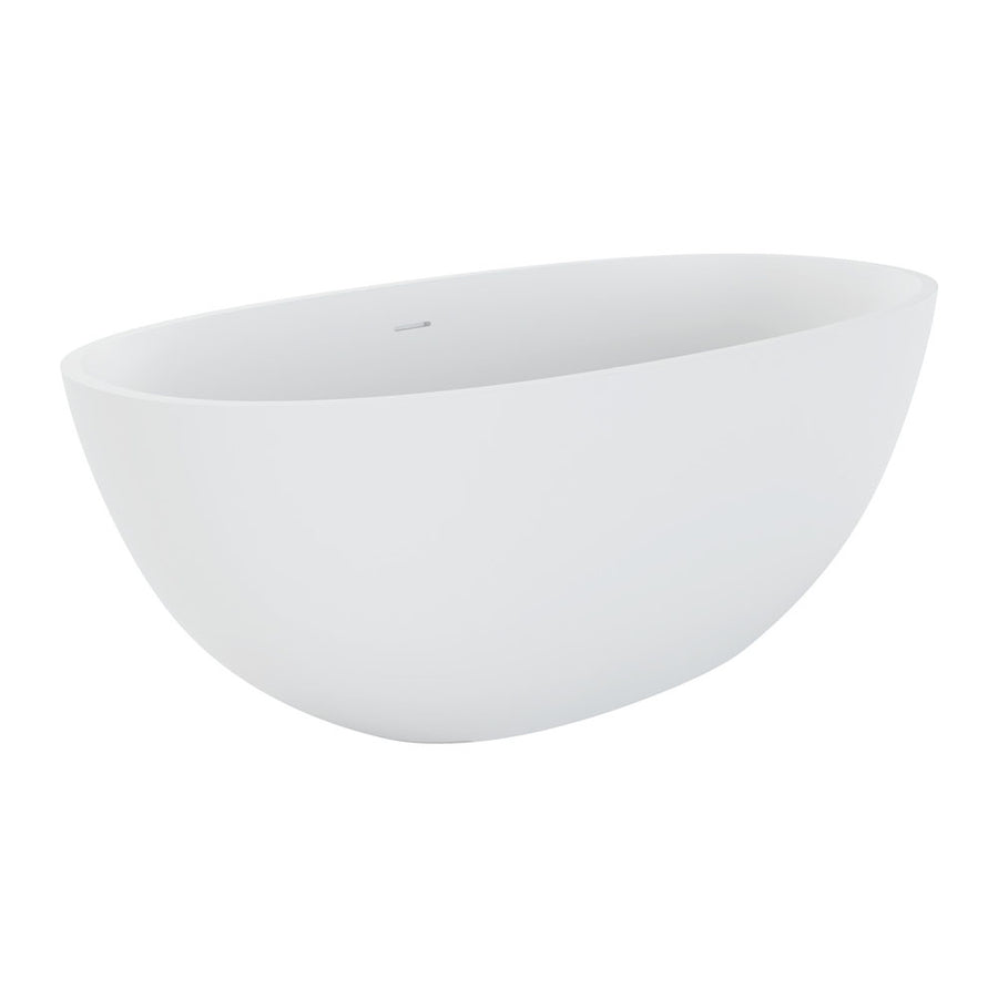Sasso Solid Surface Bath 1550mm – Curved Minimalist Freestanding Bath – Pilbara Bathroom Warehouse Perth and regional Western Australia