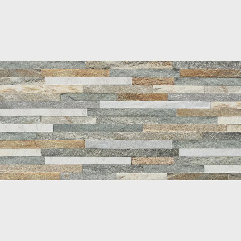 Stackstone Earth 300x600 Feature Tile with warm earthy stacked stone texture, ideal for feature walls and accent areas – Pilbara Bathroom Warehouse Perth and regional Western Australia