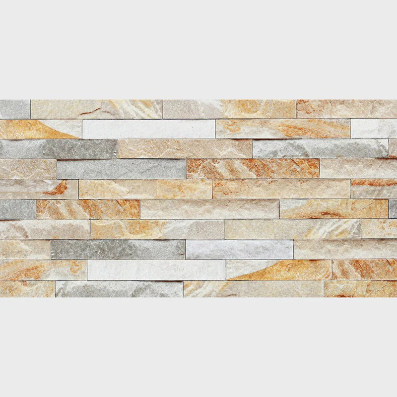 Stackstone Sunrise 300x600 Feature Tile with warm sunrise tones and stacked stone texture, ideal for feature walls and accent areas – Pilbara Bathroom Warehouse Perth and regional Western Australia