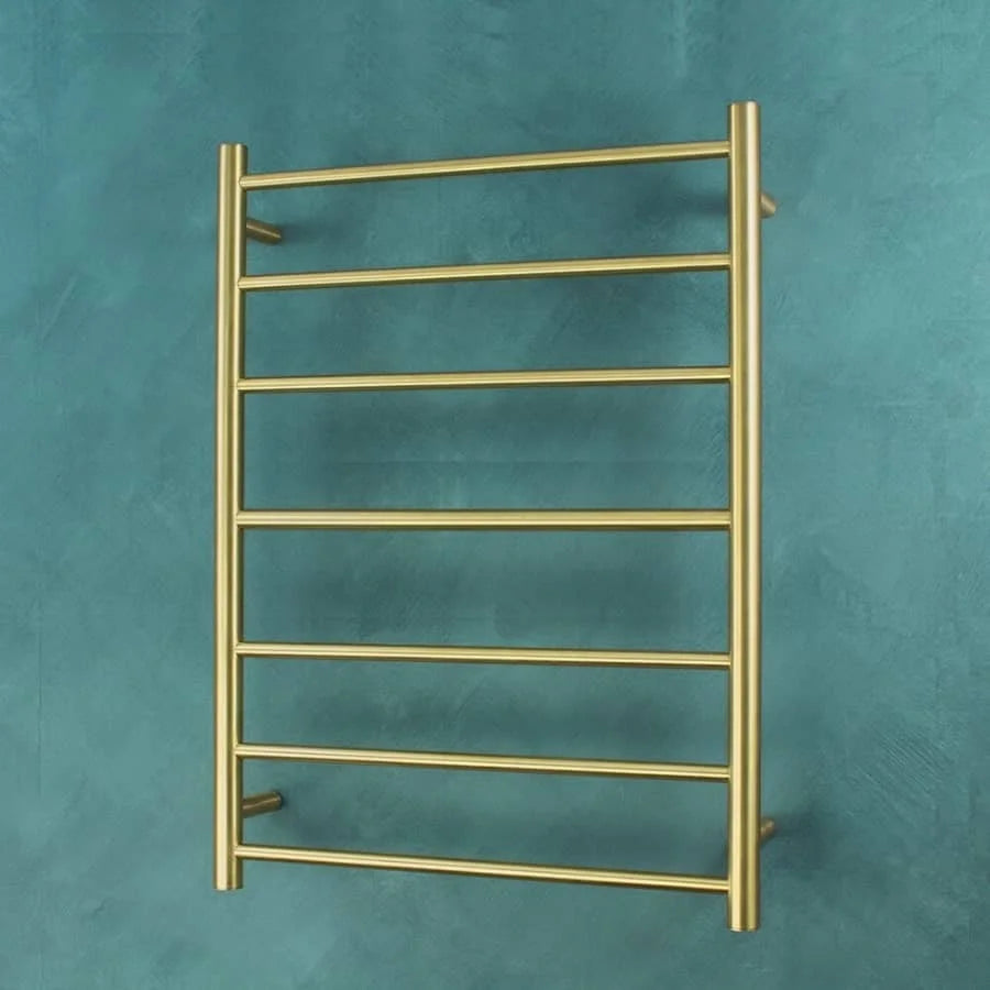 Sarento Heated Towel Rail 600x800mm Brushed Gold Round