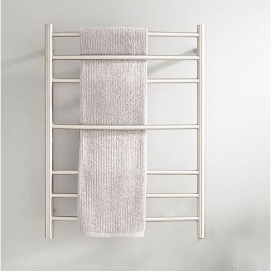 Sarento Heated Towel Rail 600x800mm Brushed Nickle Round