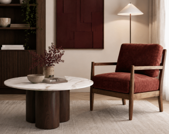 Alden Chair Liberty Chenille Burgundy Walnut