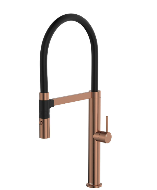 Kaya Pull Down Sink Mixer Brushed Copper Lead Free Eco Brass
