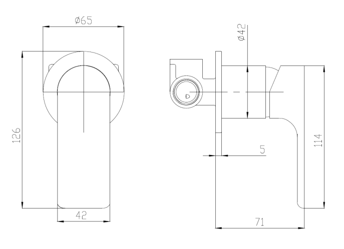 Sky Wall Mixer Handle, Body & Round B/Plate Gun Metal