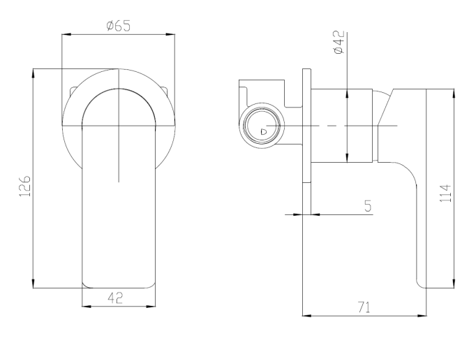 Sky Wall Mixer Handle, Body & Round B/Plate Chrome