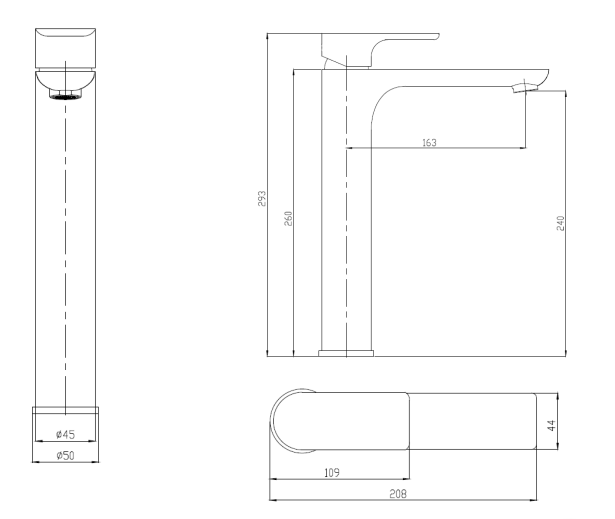 Sky Hi Rise Basin Mixer Gun Metal
