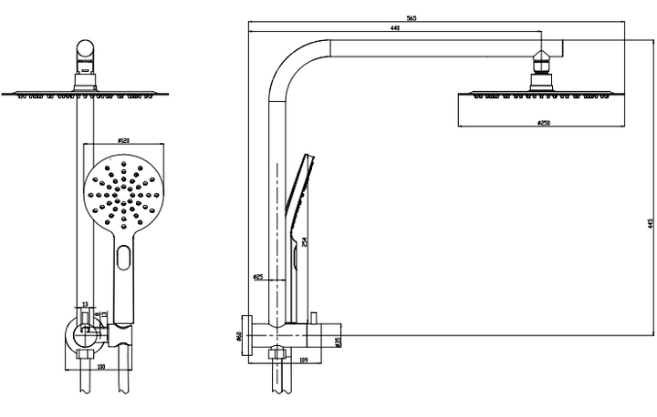 Sky Twin Shower Round Gun Metal