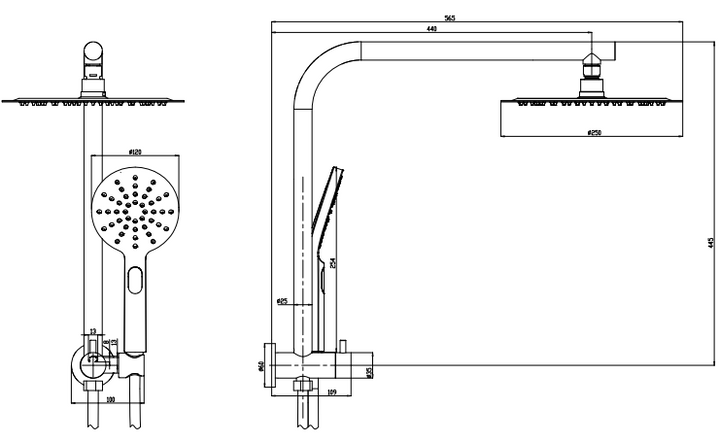 Sky Twin Shower Round Brushed Nickel