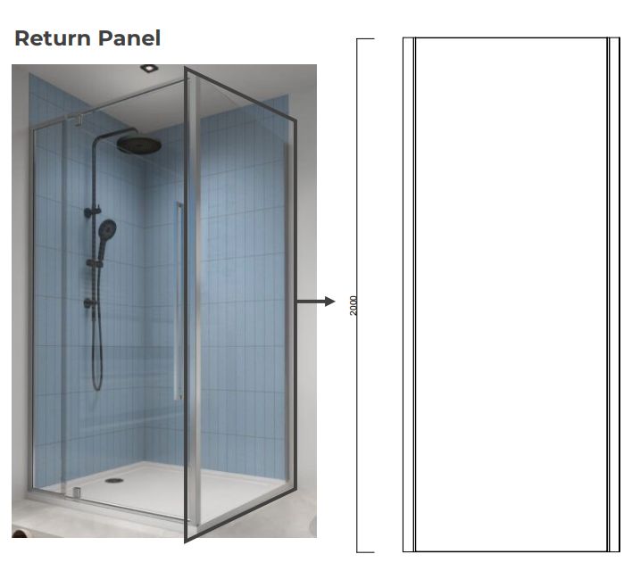 Alpine Shower Return Panel 120x200cm Silver