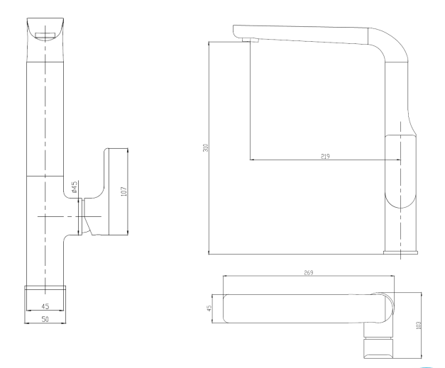 Sky Kitchen Mixer Brushed Nickel